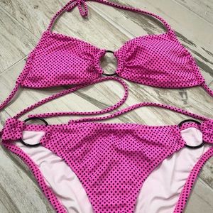 Black & Pink Victoria’s Secret Polkadot Bikini 👙